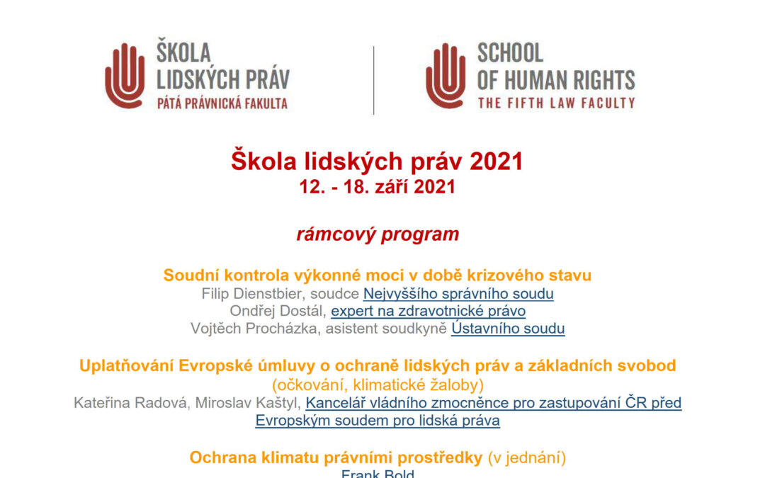 Rámcový program ŠLP 2021 je na světě!