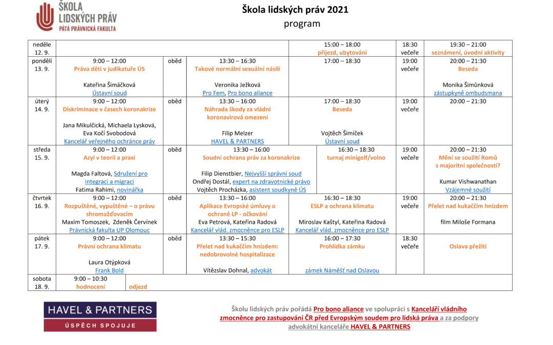 Program ŠLP 2021 – to musíte vidět!