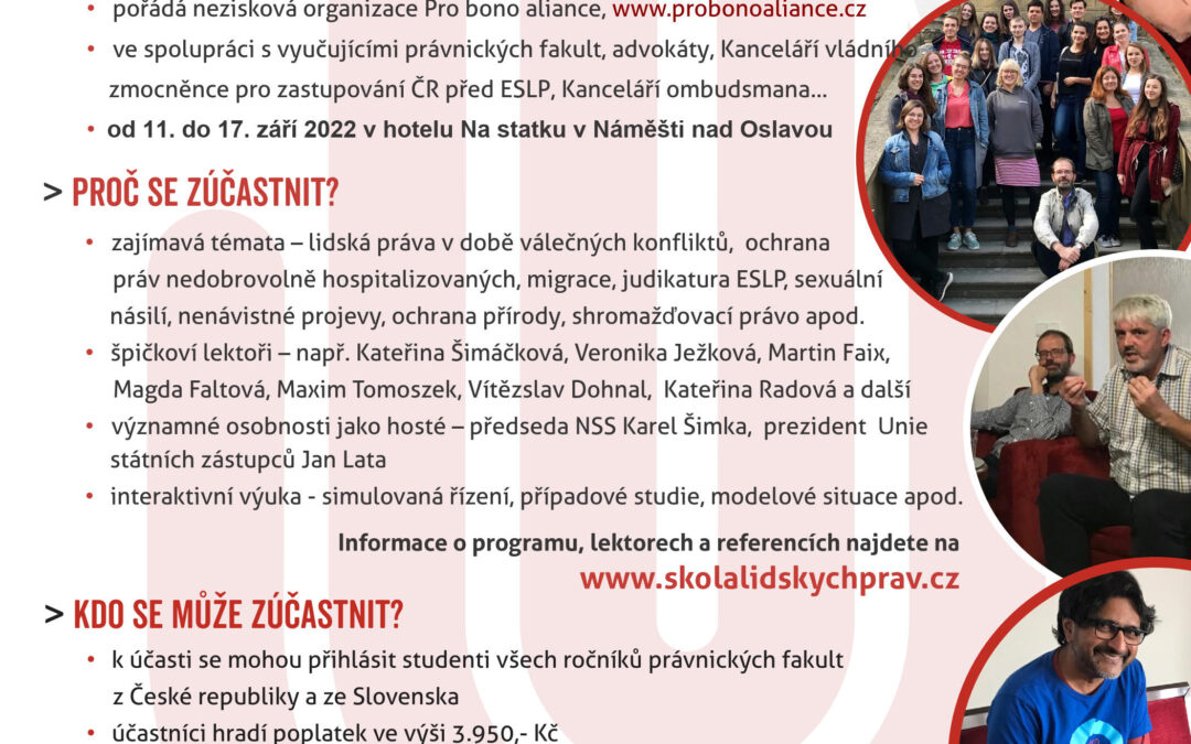ŠLP 2022 – přihlašování zahájeno!