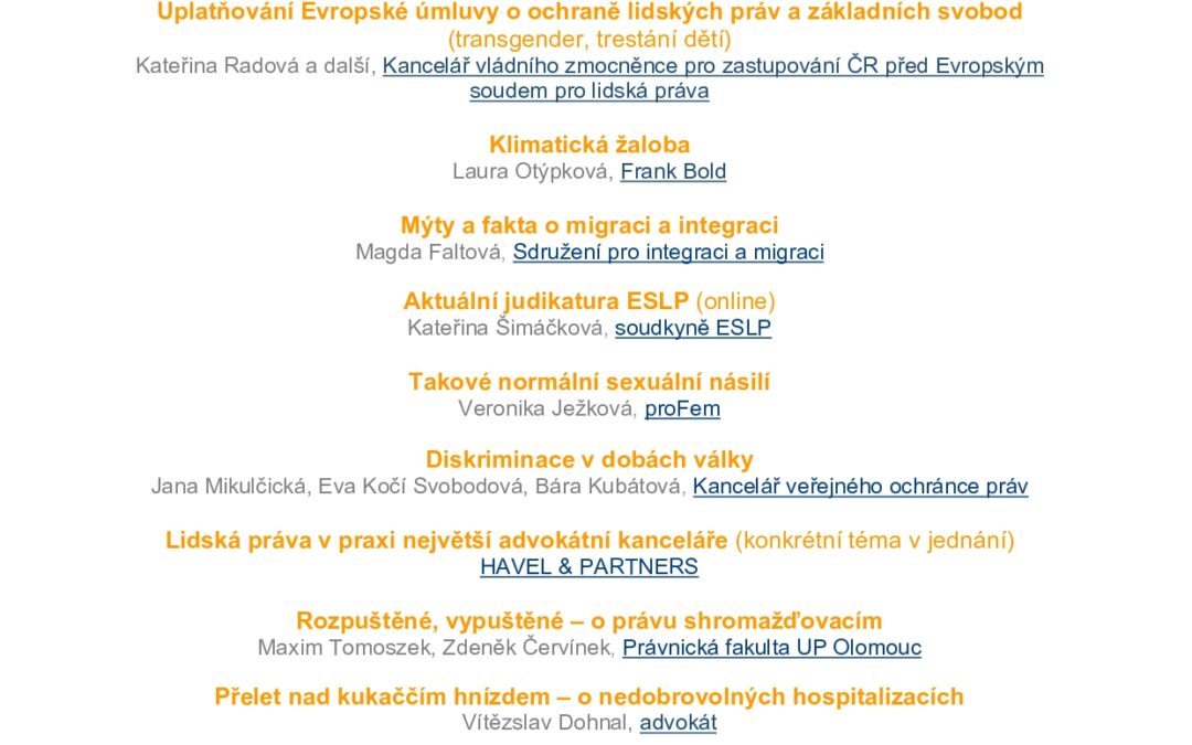 Rámcový program ŠLP 2022